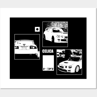 TOYOTA CELICA GT-FOUR Black 'N White Archive (Black Version) Posters and Art